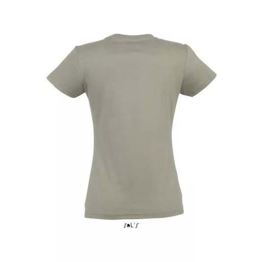Női IMPERIAL környakú rövid ujjú pamut póló, SOL'S SO11502, Khaki-S