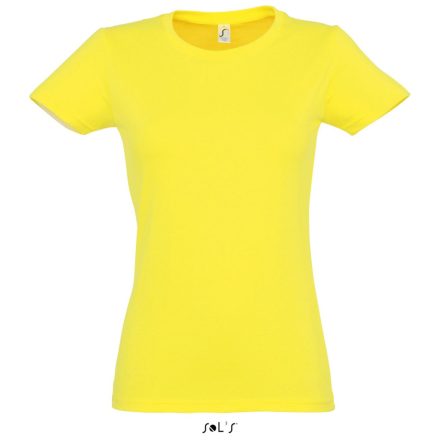 Női IMPERIAL környakú rövid ujjú pamut póló, SOL'S SO11502, Lemon-L