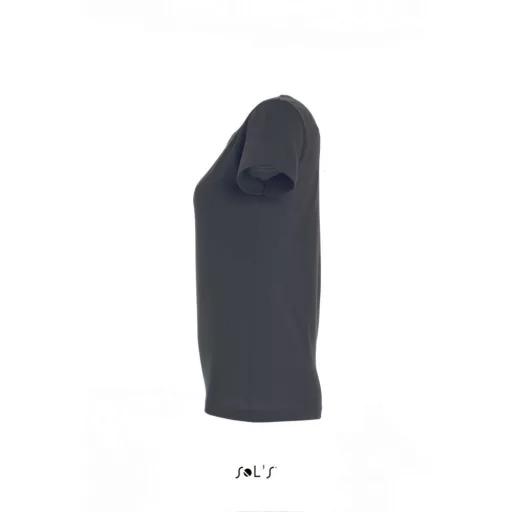 Női IMPERIAL környakú rövid ujjú pamut póló, SOL'S SO11502, Mouse Grey-S