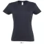 Női IMPERIAL környakú rövid ujjú pamut póló, SOL'S SO11502, Navy-2XL