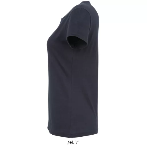 Női IMPERIAL környakú rövid ujjú pamut póló, SOL'S SO11502, Navy-M