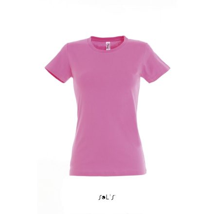 Női IMPERIAL környakú rövid ujjú pamut póló, SOL'S SO11502, Orchid Pink-XL