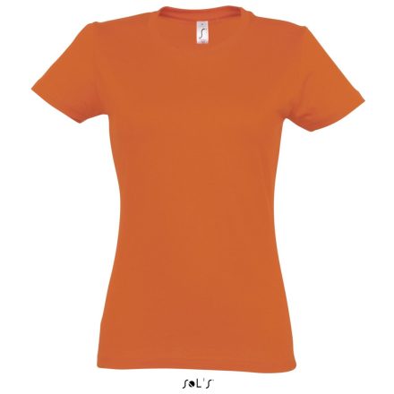 Női IMPERIAL környakú rövid ujjú pamut póló, SOL'S SO11502, Orange-2XL