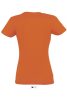Női IMPERIAL környakú rövid ujjú pamut póló, SOL'S SO11502, Orange-S