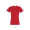Női IMPERIAL környakú rövid ujjú pamut póló, SOL'S SO11502, Red-S