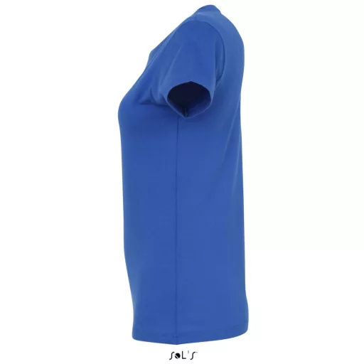 Női IMPERIAL környakú rövid ujjú pamut póló, SOL'S SO11502, Royal Blue-3XL