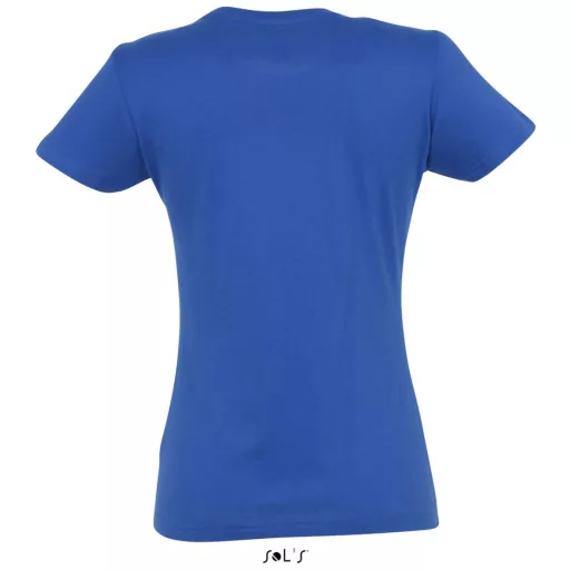 Női IMPERIAL környakú rövid ujjú pamut póló, SOL'S SO11502, Royal Blue-S