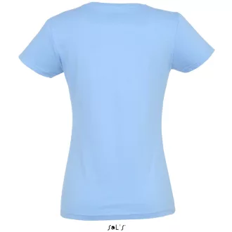   Női IMPERIAL környakú rövid ujjú pamut póló, SOL'S SO11502, Sky Blue-2XL
