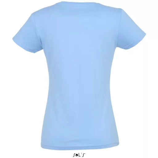 Női IMPERIAL környakú rövid ujjú pamut póló, SOL'S SO11502, Sky Blue-S