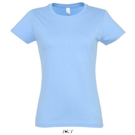 Női IMPERIAL környakú rövid ujjú pamut póló, SOL'S SO11502, Sky Blue-XL
