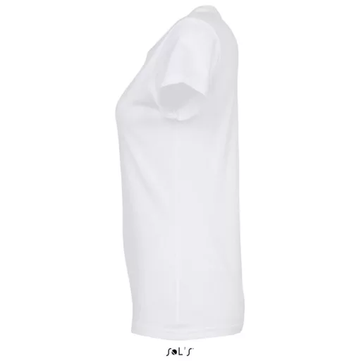 Női IMPERIAL környakú rövid ujjú pamut póló, SOL'S SO11502, White-L