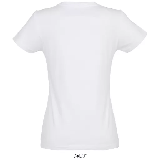 Női IMPERIAL környakú rövid ujjú pamut póló, SOL'S SO11502, White-L