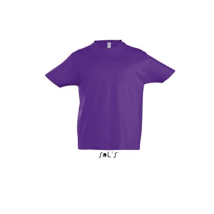 Gyerek IMPERIAL KIDS környakas rövid ujjú pamut póló, SOL'S SO11770, Dark Purple-12A