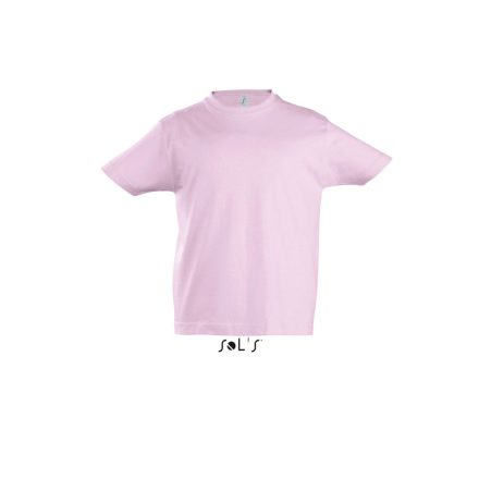 Gyerek IMPERIAL KIDS környakas rövid ujjú pamut póló, SOL'S SO11770, Medium Pink-4A