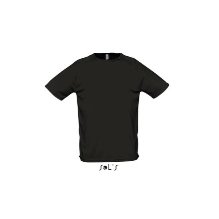 Férfi raglános, rövid ujjú sport póló, SOL'S SO11939, Black-XL