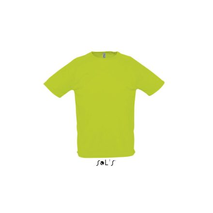 Férfi raglános, rövid ujjú sport póló, SOL'S SO11939, Neon Green-2XL