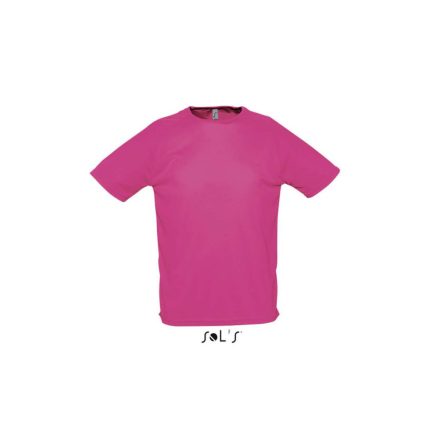 Férfi raglános, rövid ujjú sport póló, SOL'S SO11939, Neon Pink 2-2XL