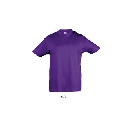 Gyerek REGENT KIDS környakas rövid ujjú pamut póló, SOL'S SO11970, Dark Purple-2A