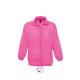 Uniszex vízálló, kapucnis széldzseki, SOL'S SO32000, Neon Pink 2-XS