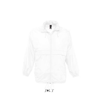   Uniszex vízálló, kapucnis széldzseki, SOL'S SO32000, White-2XL
