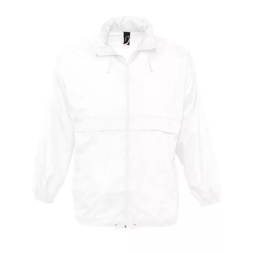 Uniszex vízálló, kapucnis széldzseki, SOL'S SO32000, White-S