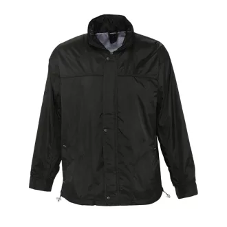   Uniszex bélelt széldzseki, gallérba hajtogatott kapucnival, SOL'S SO46000, Black-S