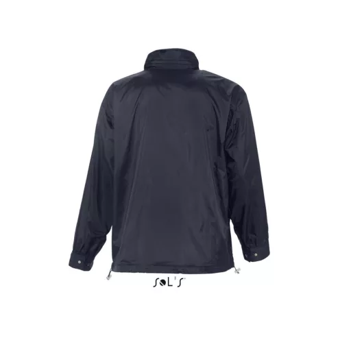 Uniszex bélelt széldzseki, gallérba hajtogatott kapucnival, SOL'S SO46000, Navy-S