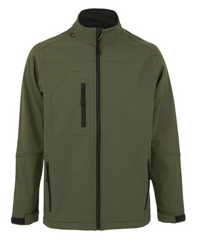 Férfi RELAX vastag 3 rétegű softshell dzseki, SOL'S SO46600, Army-4XL