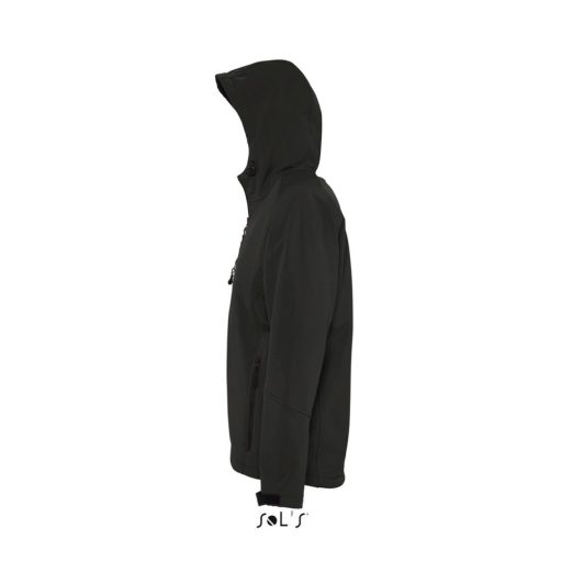 Férfi REPLAY kapucnis cipzáras softshell dzseki, SOL'S SO46602, Black-L