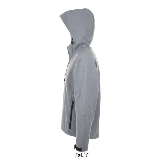 Férfi REPLAY kapucnis cipzáras softshell dzseki, SOL'S SO46602, Grey Melange-XL