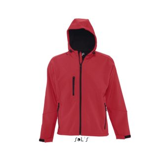   Férfi REPLAY kapucnis cipzáras softshell dzseki, SOL'S SO46602, Pepper Red-2XL