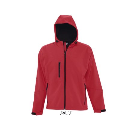 Férfi REPLAY kapucnis cipzáras softshell dzseki, SOL'S SO46602, Pepper Red-XL