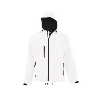   Férfi REPLAY kapucnis cipzáras softshell dzseki, SOL'S SO46602, White-S