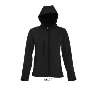   Női REPLAY kapucnis cipzáras softshell dzseki, SOL'S SO46802, Black-2XL
