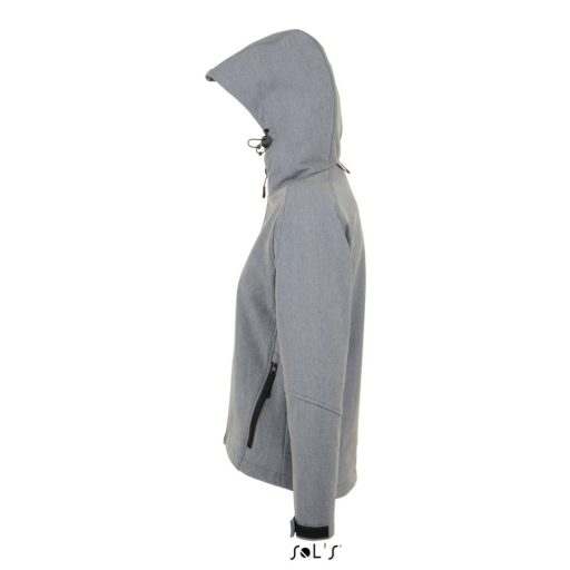 Női REPLAY kapucnis cipzáras softshell dzseki, SOL'S SO46802, Grey Melange-2XL