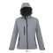 Női REPLAY kapucnis cipzáras softshell dzseki, SOL'S SO46802, Grey Melange-L