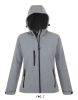 Női REPLAY kapucnis cipzáras softshell dzseki, SOL'S SO46802, Grey Melange-S