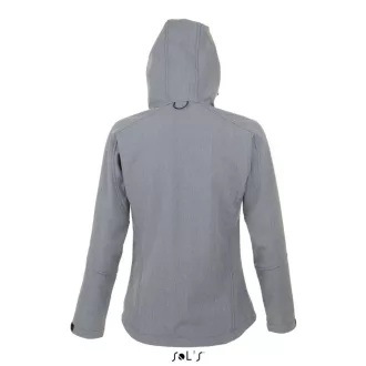   Női REPLAY kapucnis cipzáras softshell dzseki, SOL'S SO46802, Grey Melange-S