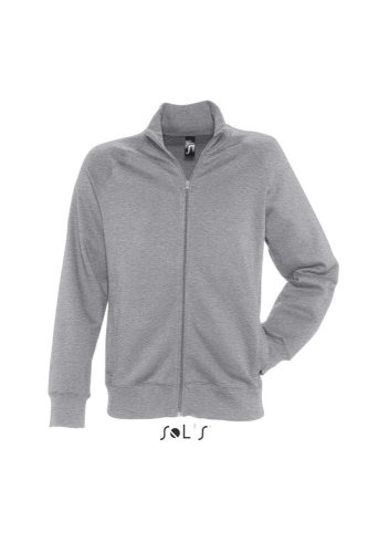 Férfi cipzáras pulóver passzés magas gallérral, SOL'S SO47200, Deep Grey Melange-L