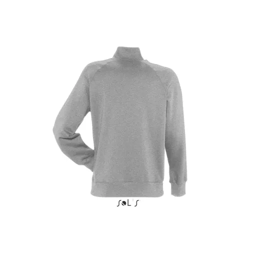 Férfi cipzáras pulóver passzés magas gallérral, SOL'S SO47200, Deep Grey Melange-L