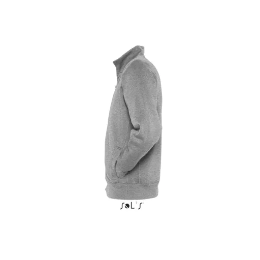 Férfi cipzáras pulóver passzés magas gallérral, SOL'S SO47200, Deep Grey Melange-L