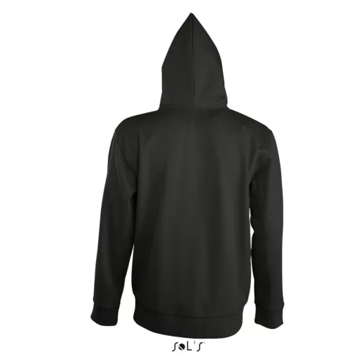 Férfi cipzáras kapucnis pulóver, SOL'S SO47800, Black-L