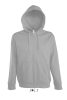Férfi cipzáras kapucnis pulóver, SOL'S SO47800, Grey Melange-XL