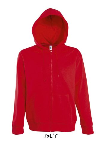 Férfi cipzáras kapucnis pulóver, SOL'S SO47800, Red-L