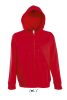 Férfi cipzáras kapucnis pulóver, SOL'S SO47800, Red-M