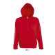 Férfi cipzáras kapucnis pulóver, SOL'S SO47800, Red-XL