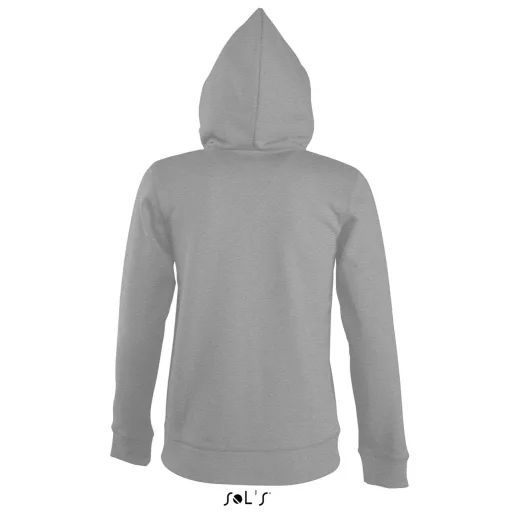 Női cipzáras kapucnis pulóver, SOL'S SO47900, Grey Melange-S