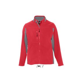   Férfi NORDIC kétszínű cipzáras polár pulóver, SOL'S SO55500, Red-S