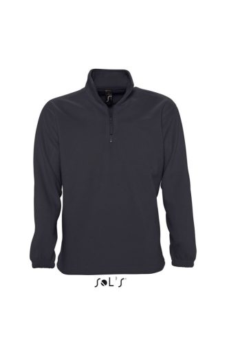 Uniszex NESS 1/4 cipzáras, galléros polár pulóver, SOL'S SO56000, Charcoal Grey-L