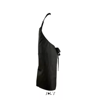   Uniszex GALA fém csattal állítható hosszú kötény zsebbel, SOL'S SO88010, Black-U